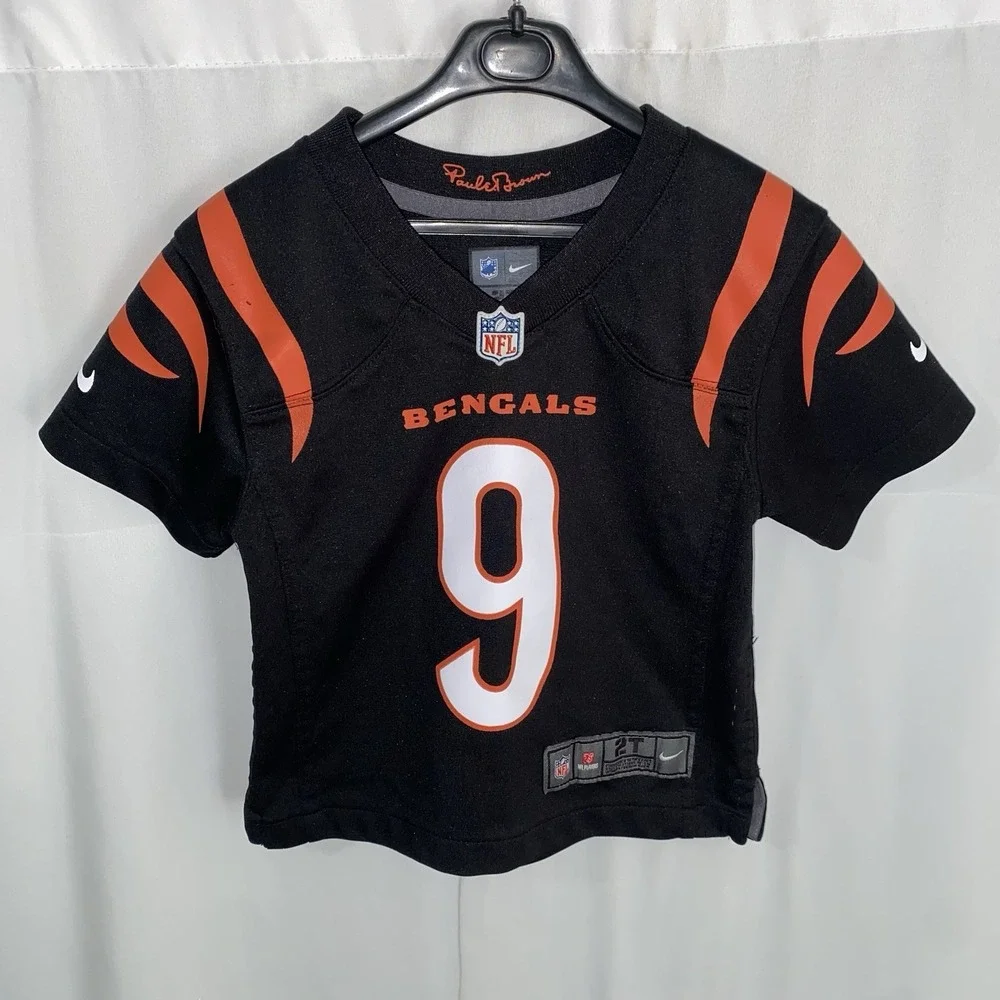 Nike Cincinnati Bengals Joe Burrow #9 Youth 2T Jersey Black Orange White NFL